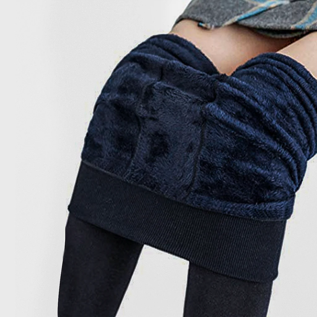 Warm Women's Leggings -  Navy Blue